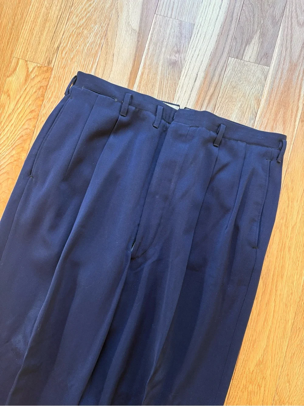 Vintage 1950s Kingsridge Griffith Smith Made In USA Navy Blue 2pc Suit 42R 34x30